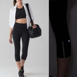 Lululemon Fast & Free Crop II Nulux black Size 12